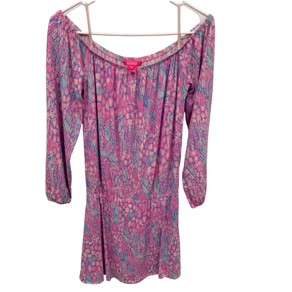 Lilly‎ Pulitzer Lana Off Shoulder jumper skort Dress Pink sorbet Sz S Preloved